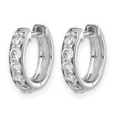 14k White Gold 1/2 carat Lab Grown Diamond VS/SI+ G+ Complete Hinged Hoop Earrings